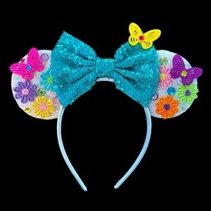 Women’s Disney Inspired Handmade Sequin Butterfly Floral Minnie Ears - NWOT